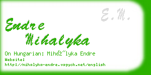 endre mihalyka business card